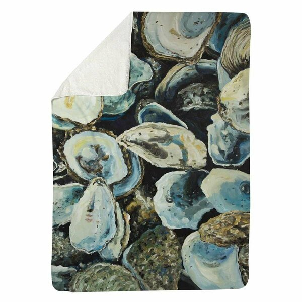 Begin Home Decor 60 x 80 in. Oyster Shells-Sherpa Fleece Blanket 5545-6080-CO164